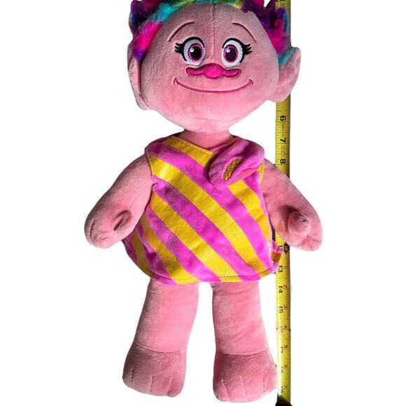 Build-A-Bear Princess POPPY Troll Stuffed Doll 20” Pink Dress Rainbow Hair Plush - Picture 11 of 14